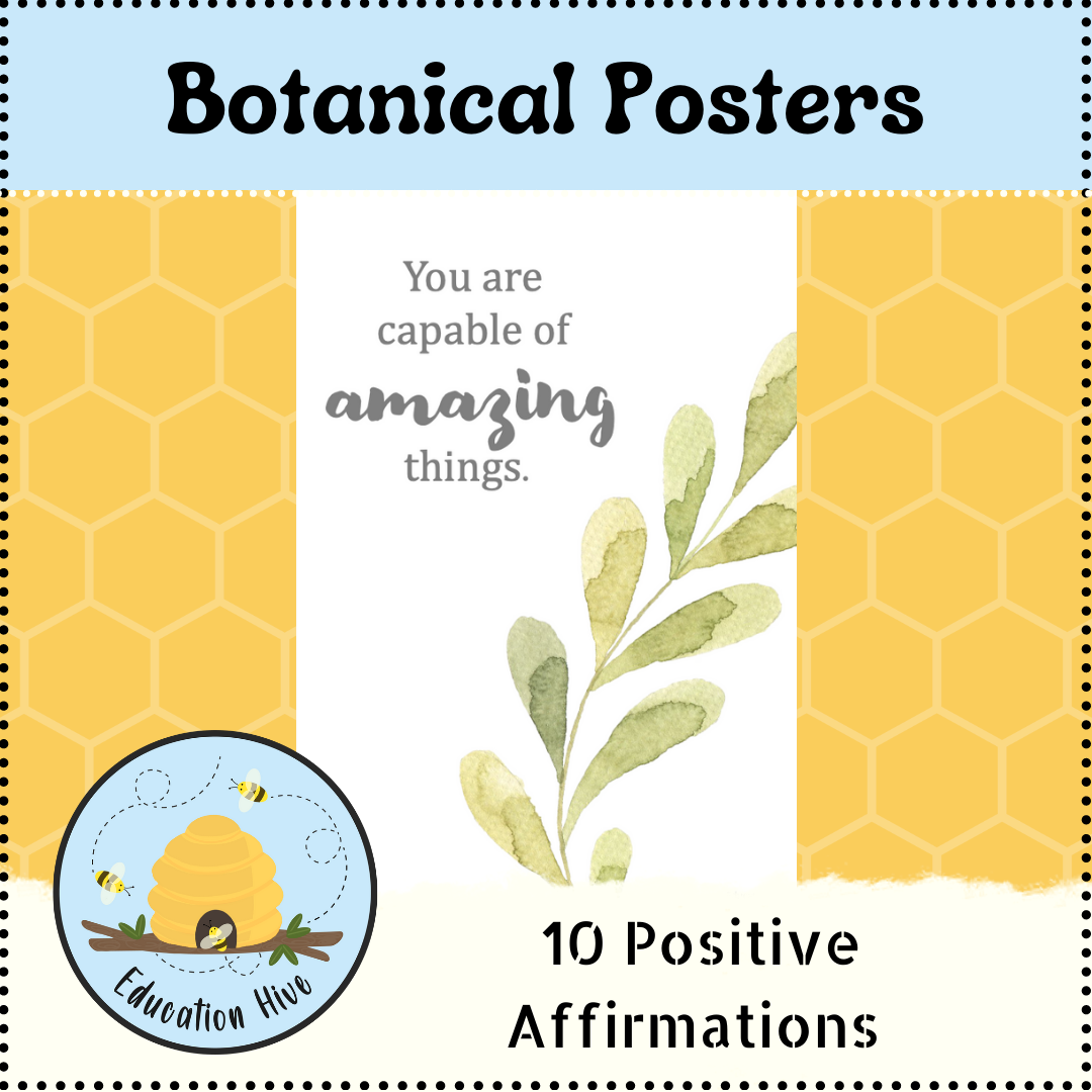 10 Affirmation posters - Botanical Posters | Made By Teachers