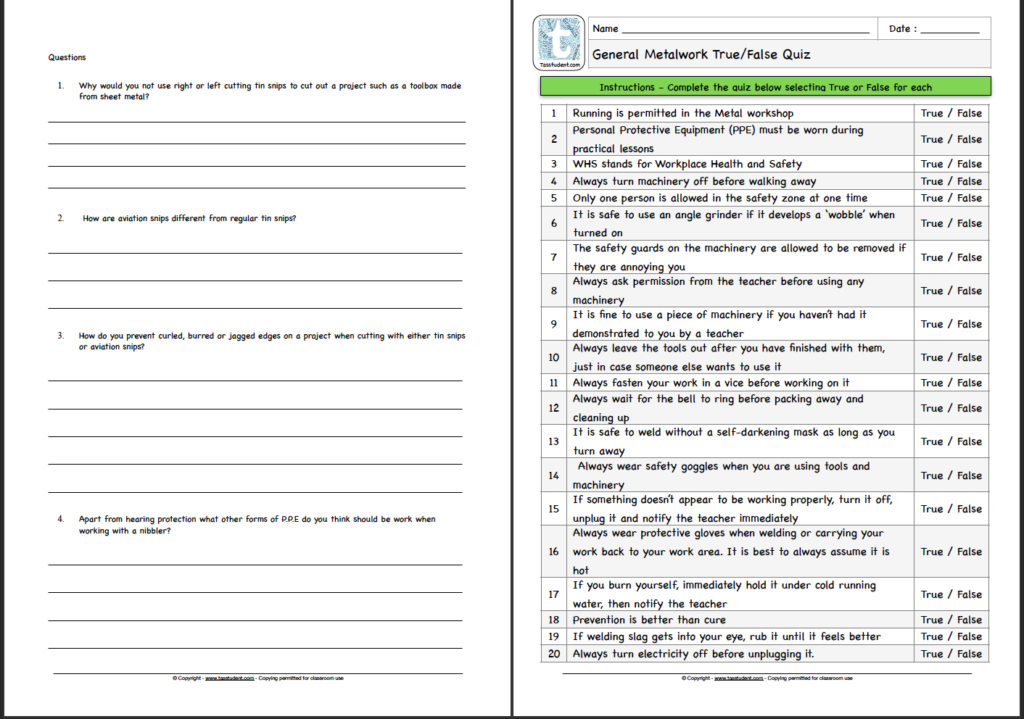 Metalwork Lessons for Busy Teachers Set 1 - "General Metalwork" | Made ...