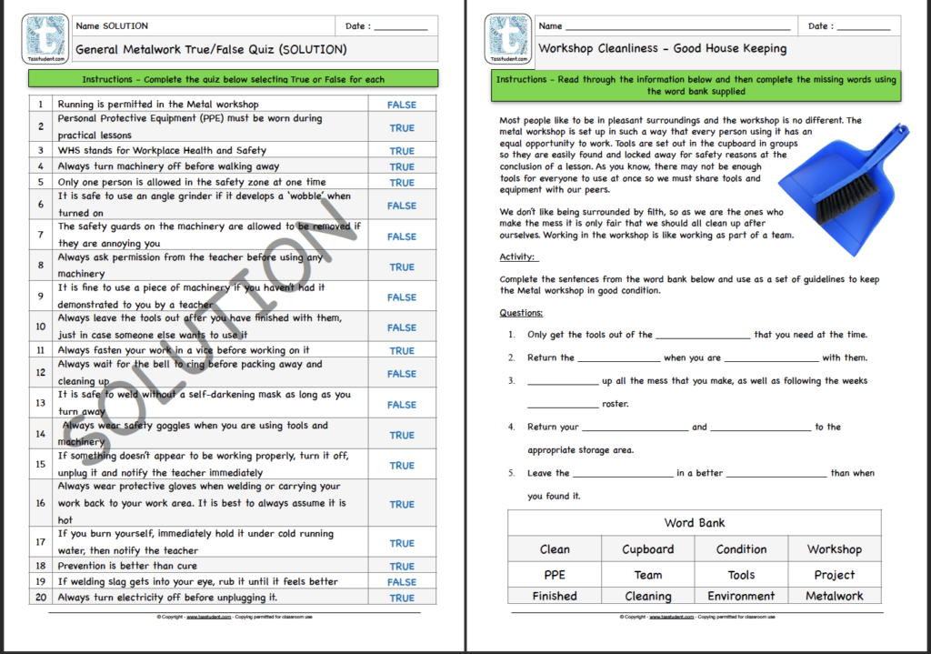 Metalwork Lessons for Busy Teachers Set 1 - "General Metalwork" | Made ...