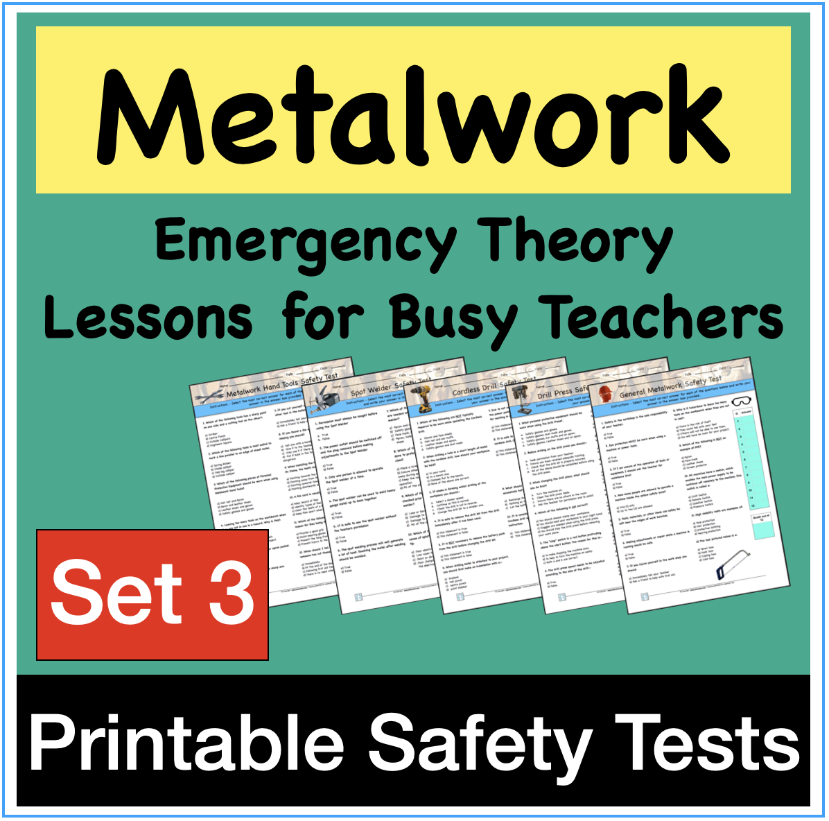 metalwork lessons for busy teachers set 3 printable safety tests made by teachers