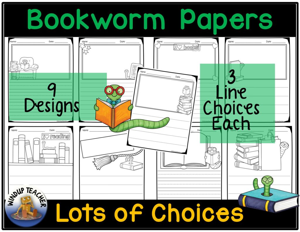 Bookworm Writing Papers - Made By Teachers