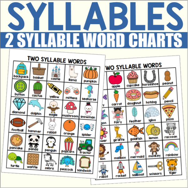 Two Syllable Word Charts Freebie Made By Teachers