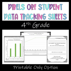 DIBELS Student Data Tracking ORF/Accuracy Bundle: 4th Grade Print ...