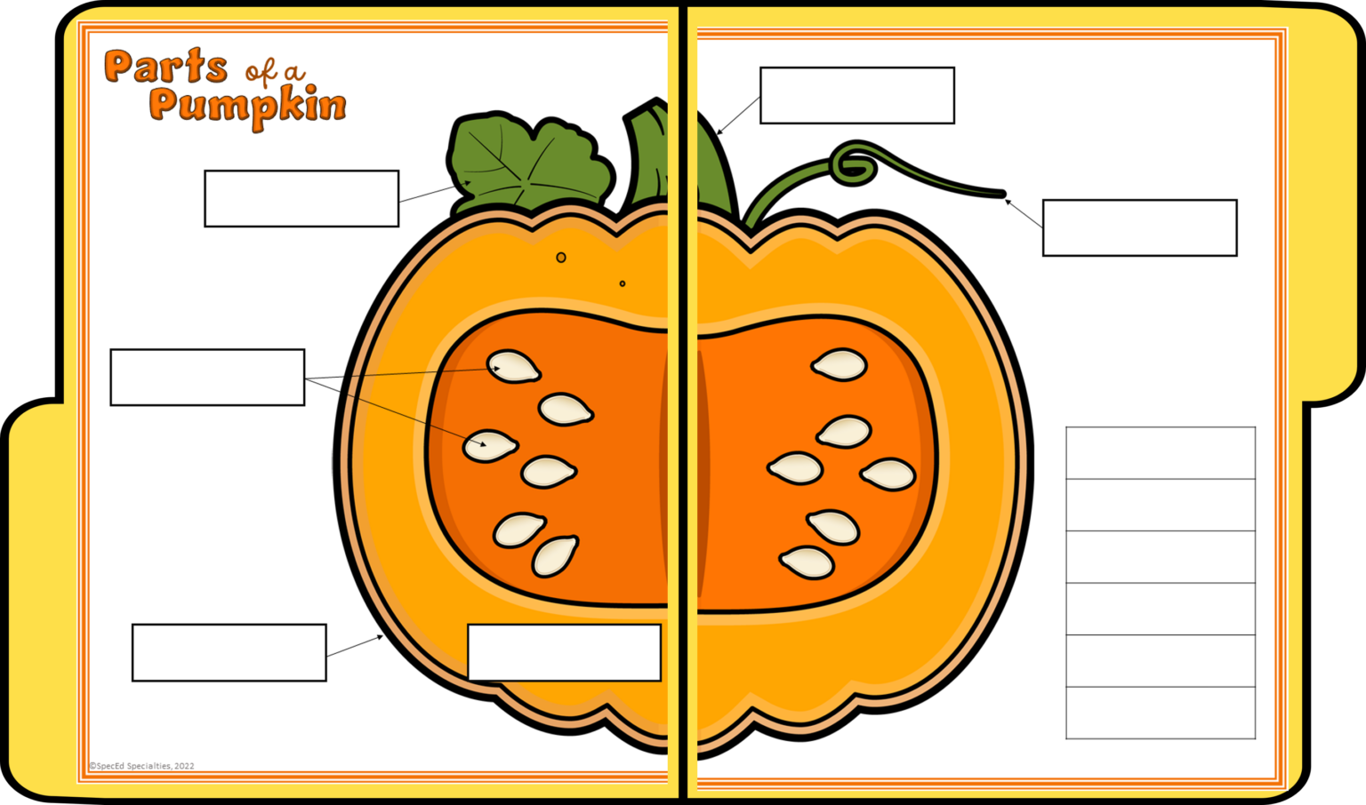 Life Cycle of a Pumpkin File Folder Games, Adapted Books, & Sequencing ...