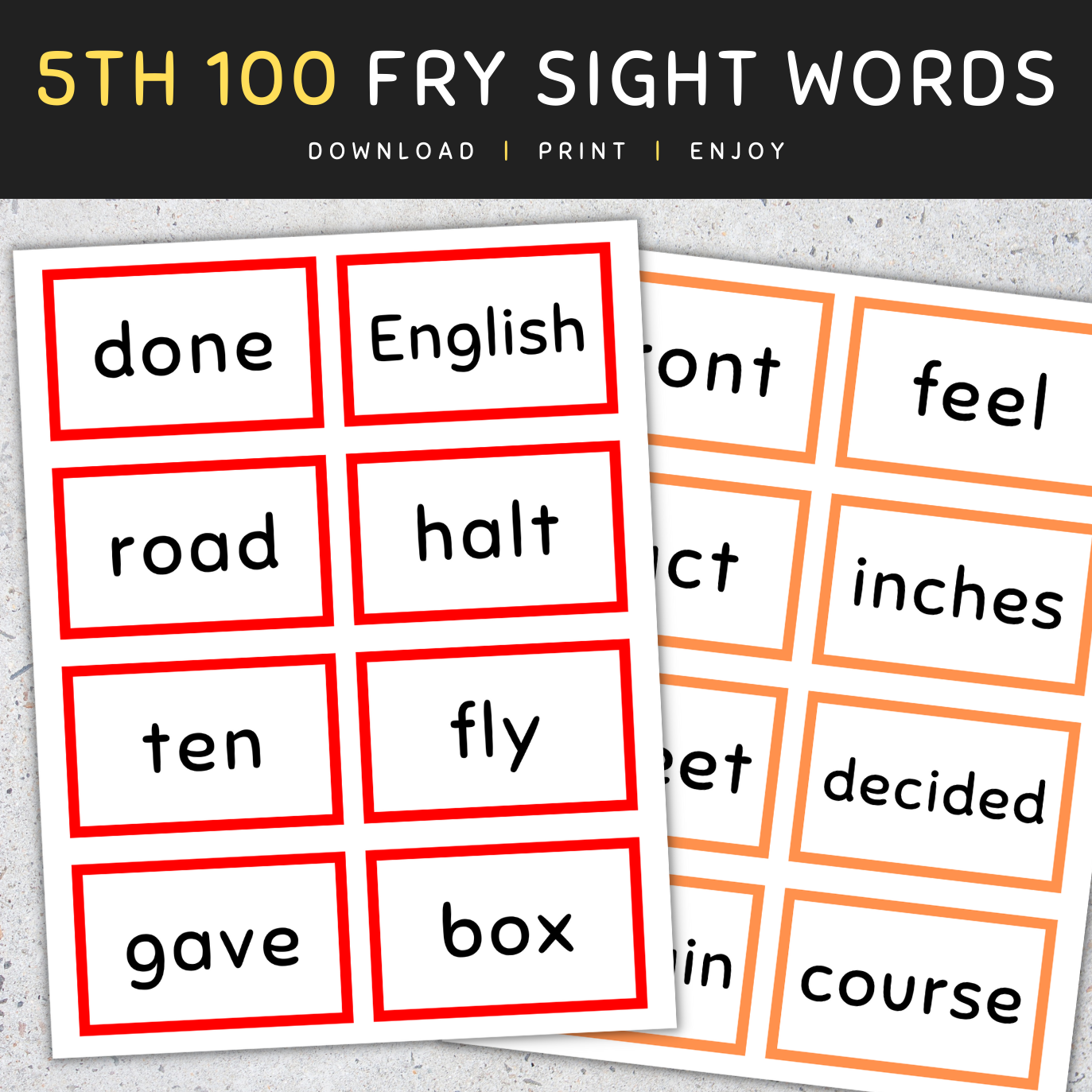 Punch Cards For Classroom Printable Fry's First 100 Sight Words Flash Cards  Sound Wall Classroom Phonics, image size:1373x1373