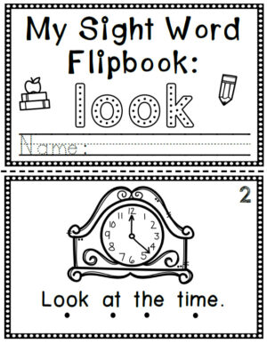 Sight Word Flip Book (Flipbook) - LOOK - Made By Teachers