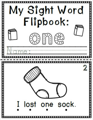 Sight Word Flip Book (Flipbook) - ONE - Made By Teachers