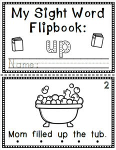 Sight Word Flip Book (Flipbook) - UP | Made By Teachers