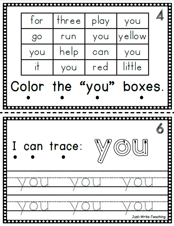 Sight Word Flip Book (Flipbook) - YOU - Made By Teachers