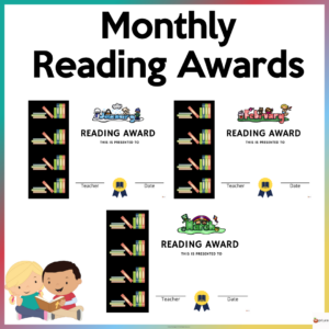 Editable Monthly Reading Awards