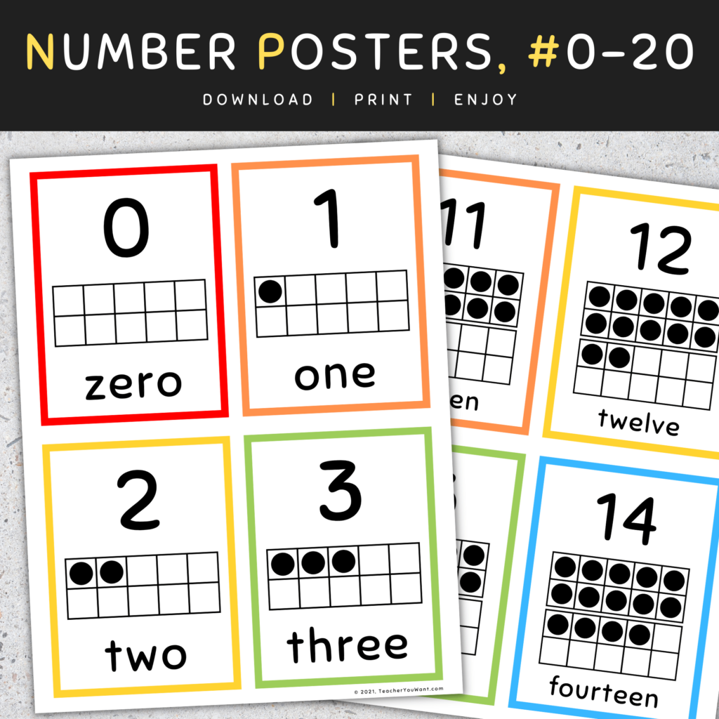 Number Posters 0 10 Ten Frames Number Posters Flashcards Classroom Number Posters 0 10 Ten Frames Number Posters Flashcards Classroom