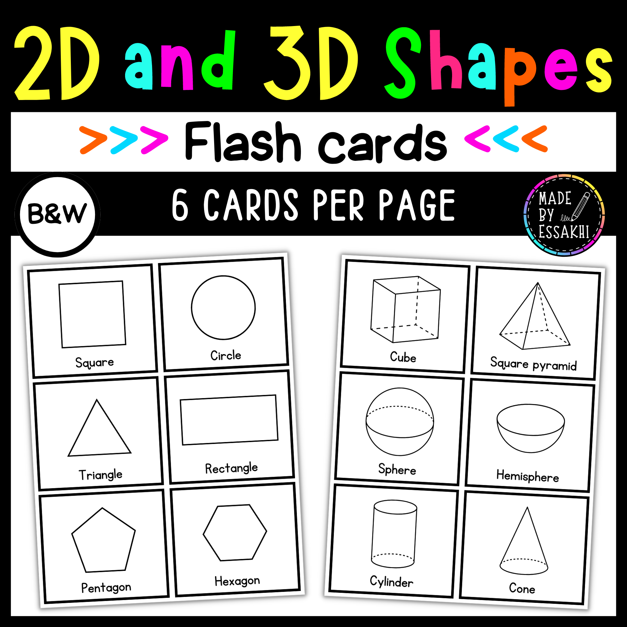 2d And 3d Shapes Flashcards Shapes Flashcards 2d And 3d Shapes 3d