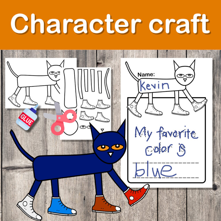 Pete the cat craft + worksheets / Tracing key words and numbers | Made By Teachers