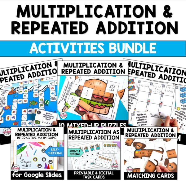 Multiplication and Repeated Addition Math Activities Bundle