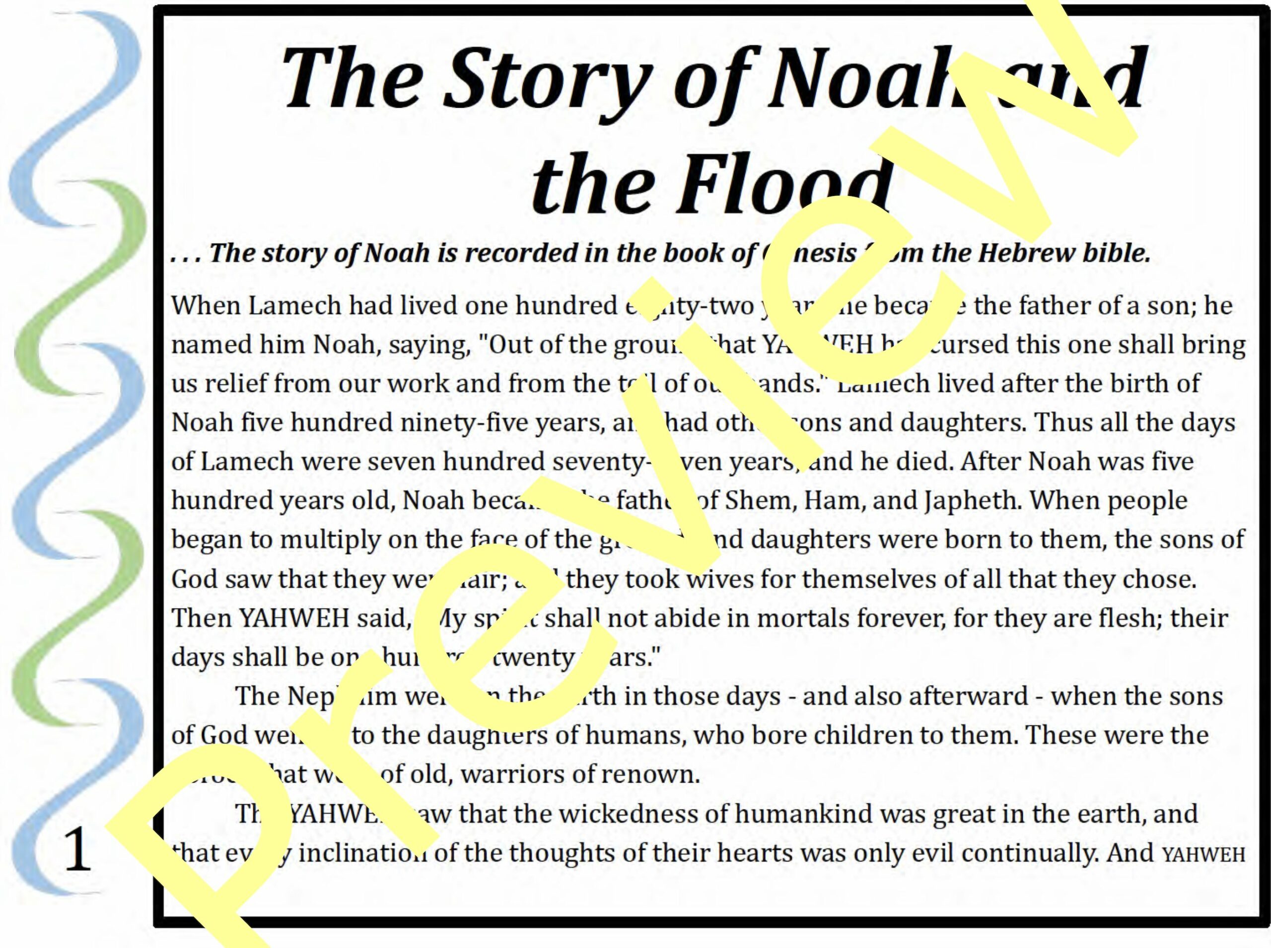 The Hebrew Flood Myth Noah's Ark World Mythology Series for Grades 8