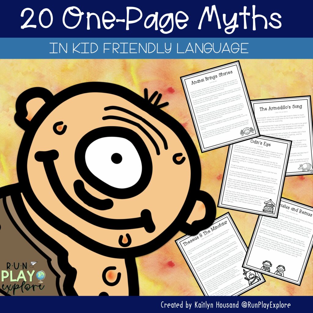 One Page Myth Reading Passages in Kid Friendly Language 20 Myths Made