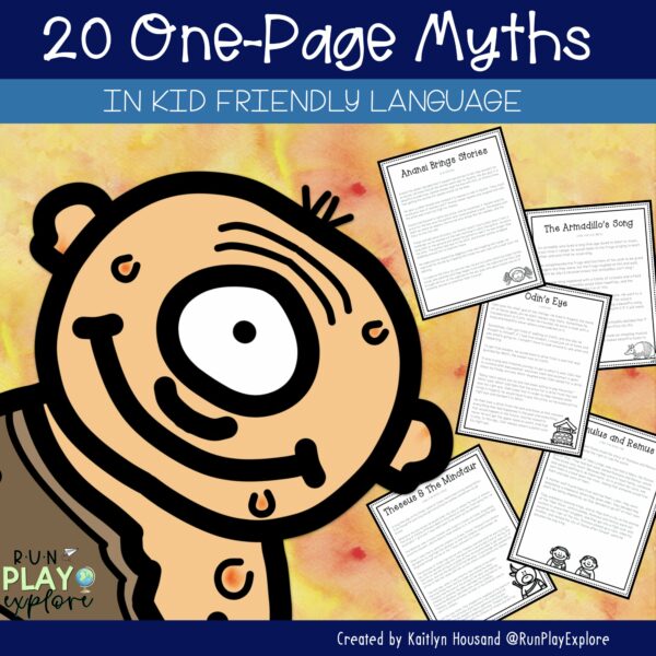 One Page Myth Reading Passages in Kid Friendly Language 20 Myths | Made ...