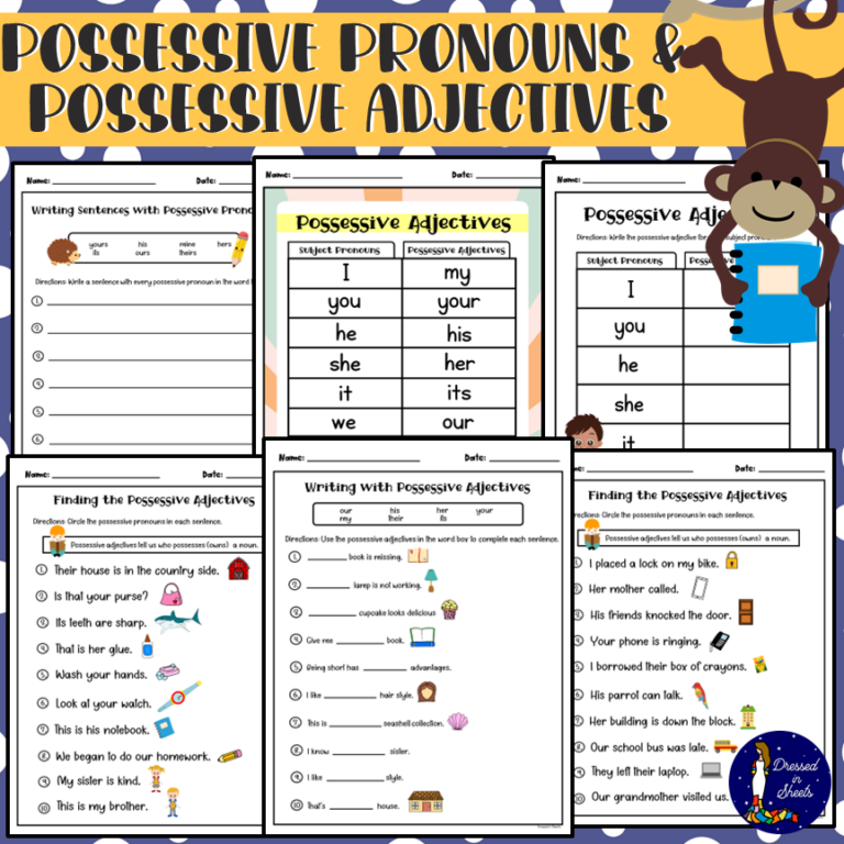 Possessive Pronouns And Possessive Adjectives Made By Teachers