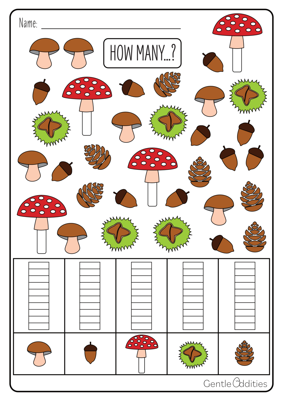 Fall/Autumn Activity - I Spy - How Many...? Color, Count and Graph up ...