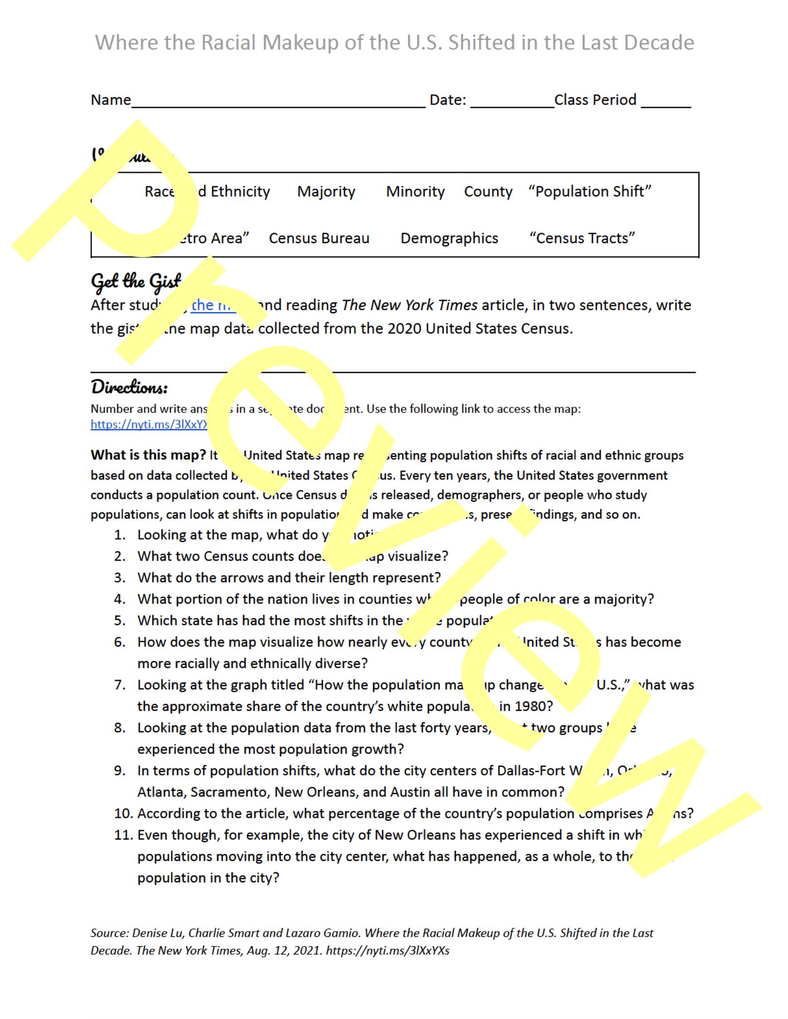 Using Census Data about the Changing Racial Makeup of the US Map