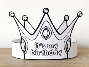 Happy Birthday Paper Crowns Headbands Hats Printable Coloring Craft ...
