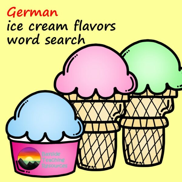 German ice cream flavors wordsearch Made By Teachers