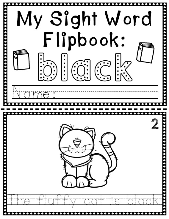 Sight Word Flip Book (Flipbook) - BLACK | Made By Teachers