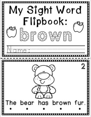 Sight Word Flip Book (Flipbook) - BROWN - Made By Teachers