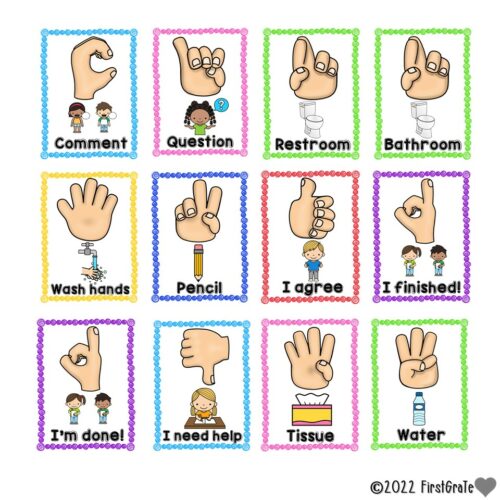 Hands signals Posters for the classroom Made By Teachers
