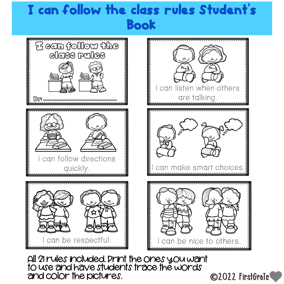 EDITABLE Class Rules Posters + Student's book and Class Activities