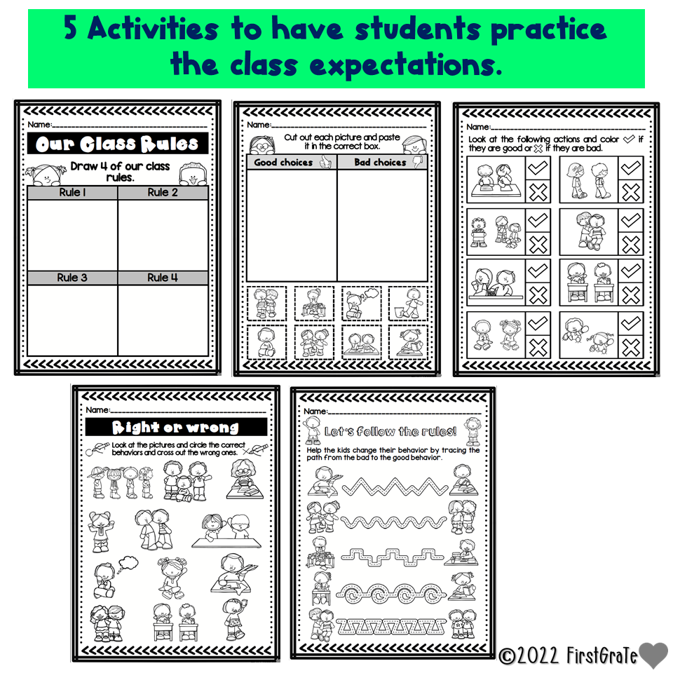 EDITABLE Class Rules Posters + Student's book and Class Activities