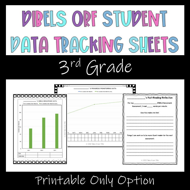 Dibels orf student data tracking sheets 3rd grade printable made by