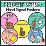 Hand Signal Posters for Classroom Management | Retro Bright | Made By ...