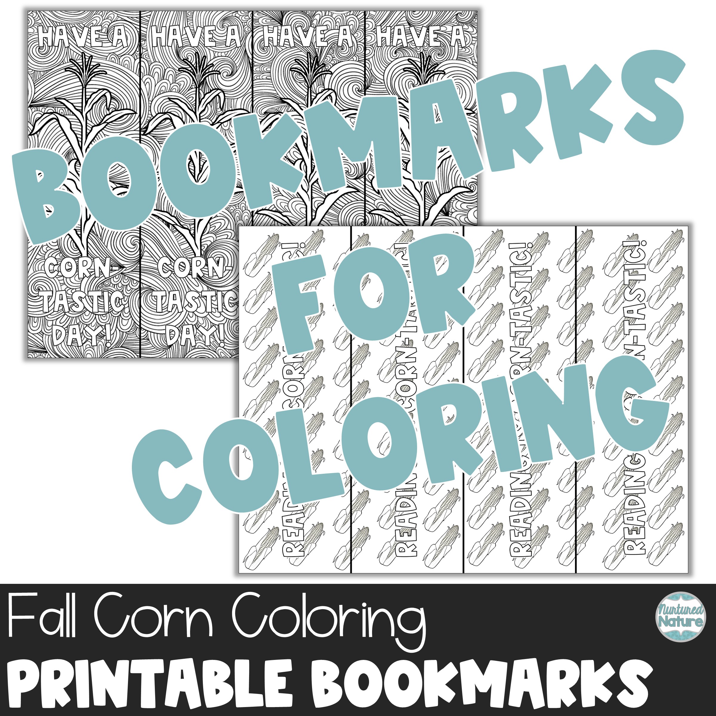 Corn Zentangle Coloring Sheet Bookmarks for Fall - Made By Teachers