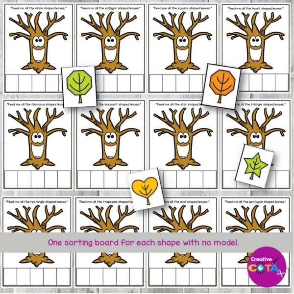 2D Shape Sort Fall Math Center Activity - Made By Teachers