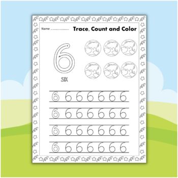 Printable Spring Earth day Trace ,Count and Color Number tracing ...