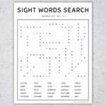 4th 100 Fry Sight Words: Word Search, Sight Words Practice Game, [SET 6 ...