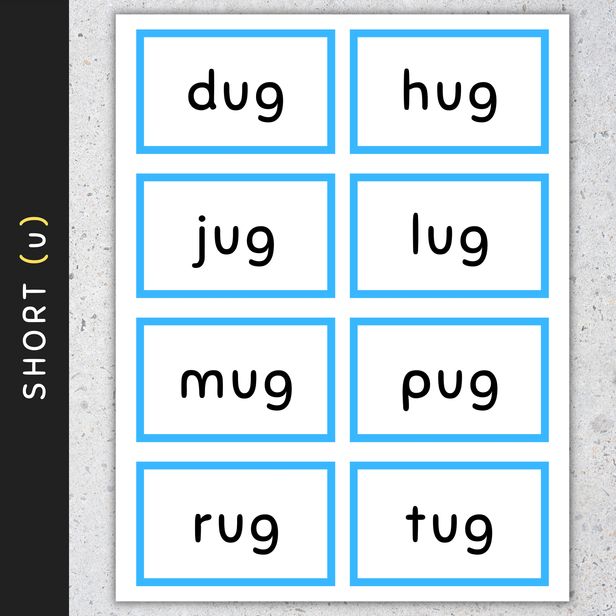 CVC Words Flash Cards Short Vowels A E I O U CVC Words List SET 1 