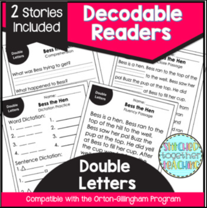 Decodable Reading Passages Double Letters- Orton Gillingham