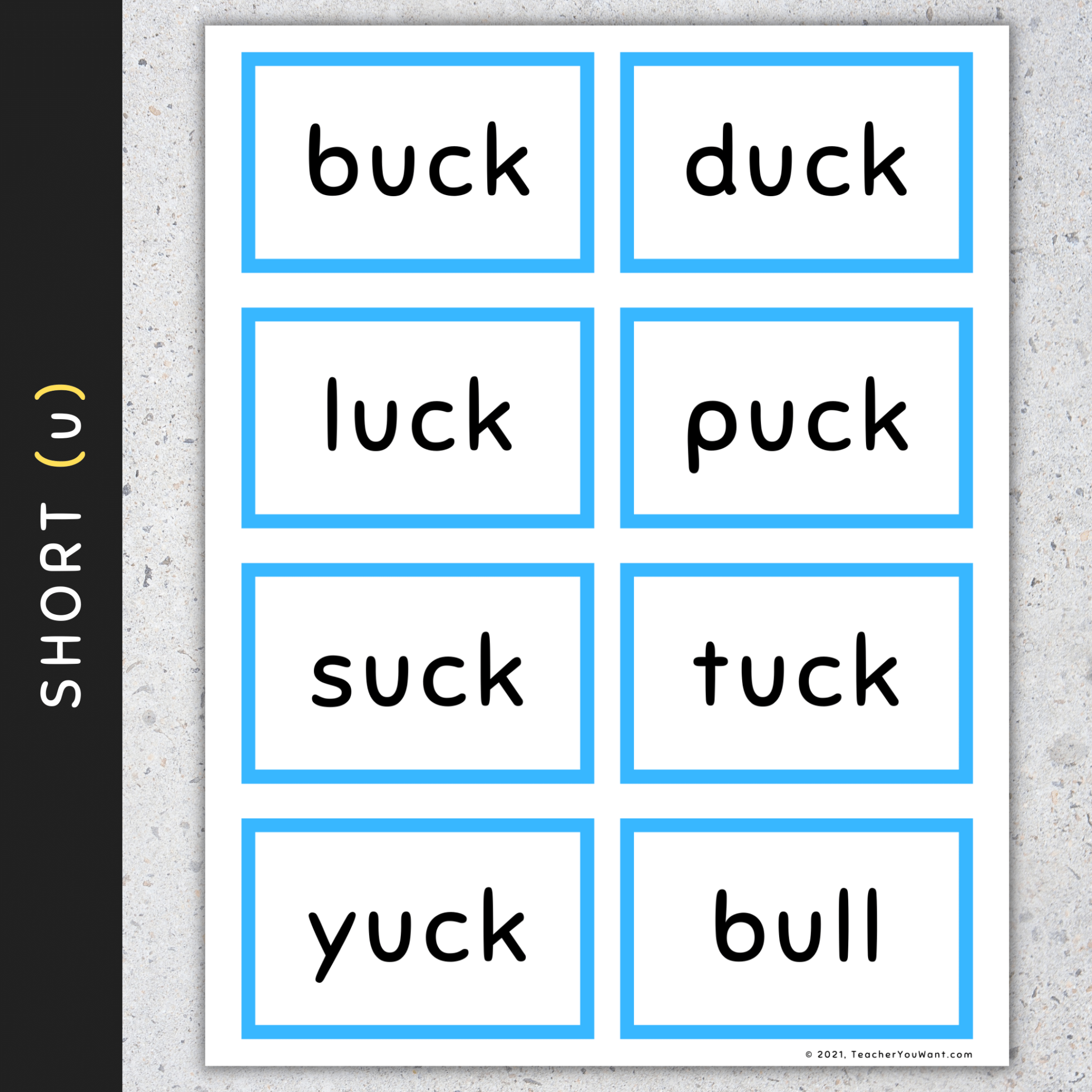 CVCC Words Flash Cards Short Vowels A E I O U CVCC Words List SET 