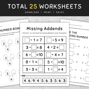 1st Grade Math Centers: Math Addition Worksheets, Fun Activities, NO ...