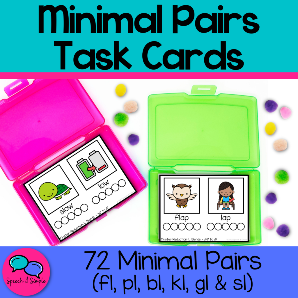 L Blends - Cluster Reduction - Minimal Pairs Task Cards - Phonology ...