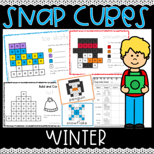 Winter Snap Cube Mats Fine Motor Skills Counting Cube Centers Unifix Cubes