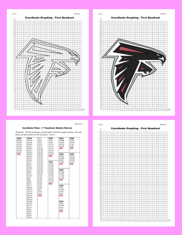 Super Bowl Coordinate Plane Graphing Picture: Atlanta Falcons - Made By ...