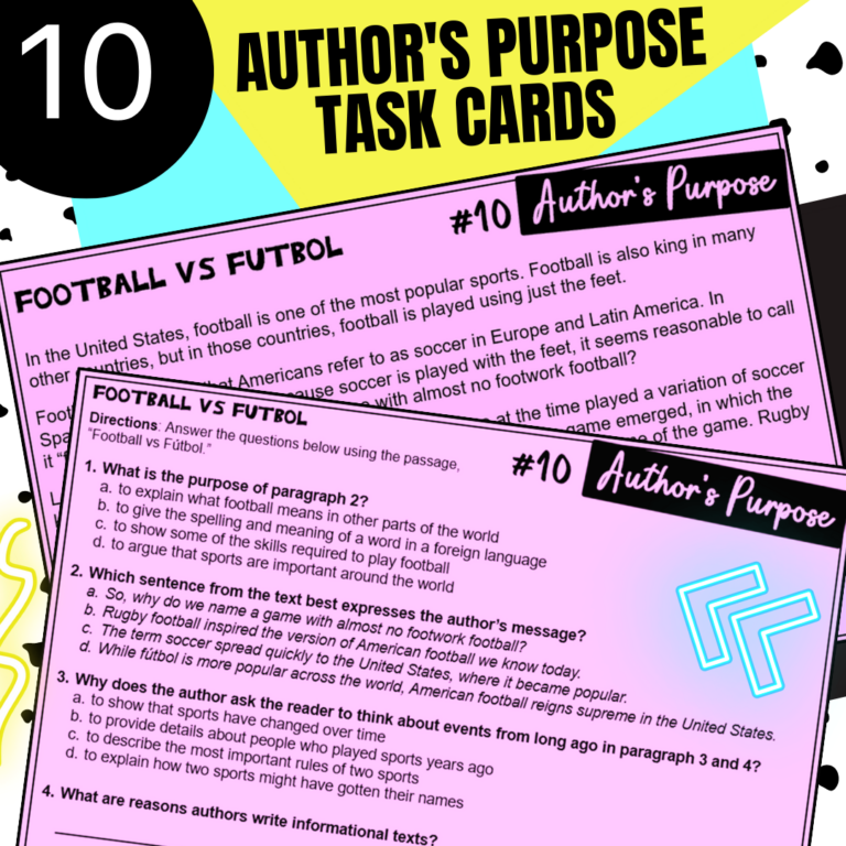 Reading Comprehension Task Cards for 3rd-6th Grade Test Prep MEGA ...