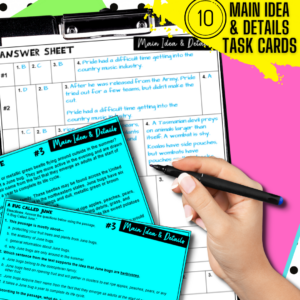 Reading Comprehension Task Cards for 3rd-6th Grade Test Prep MEGA ...