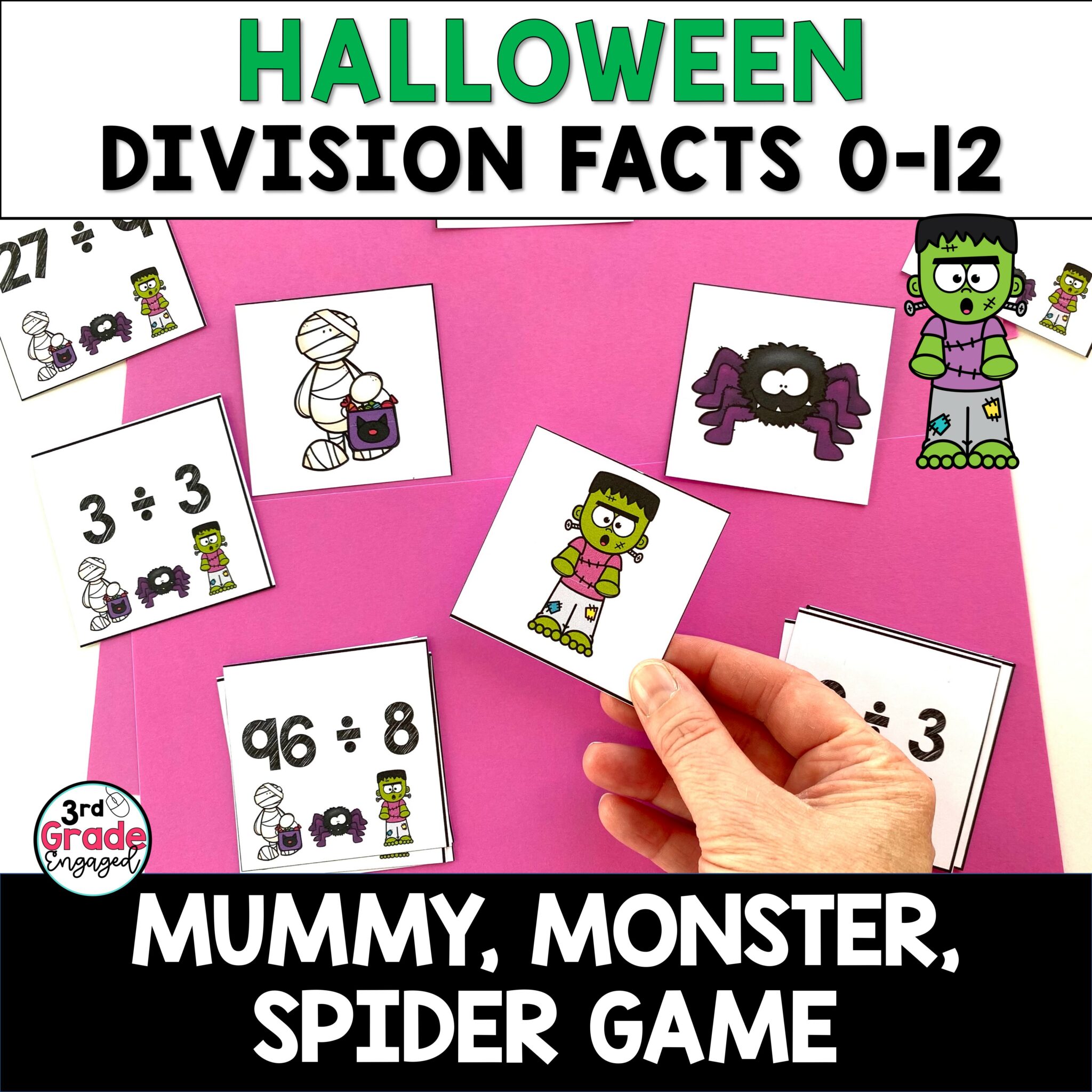 Halloween division facts 0 to 12 math game made by teachers