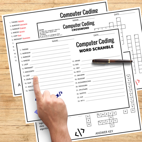 Computer Science PROGRAMMING / CODING Activities Word-Search Word ...
