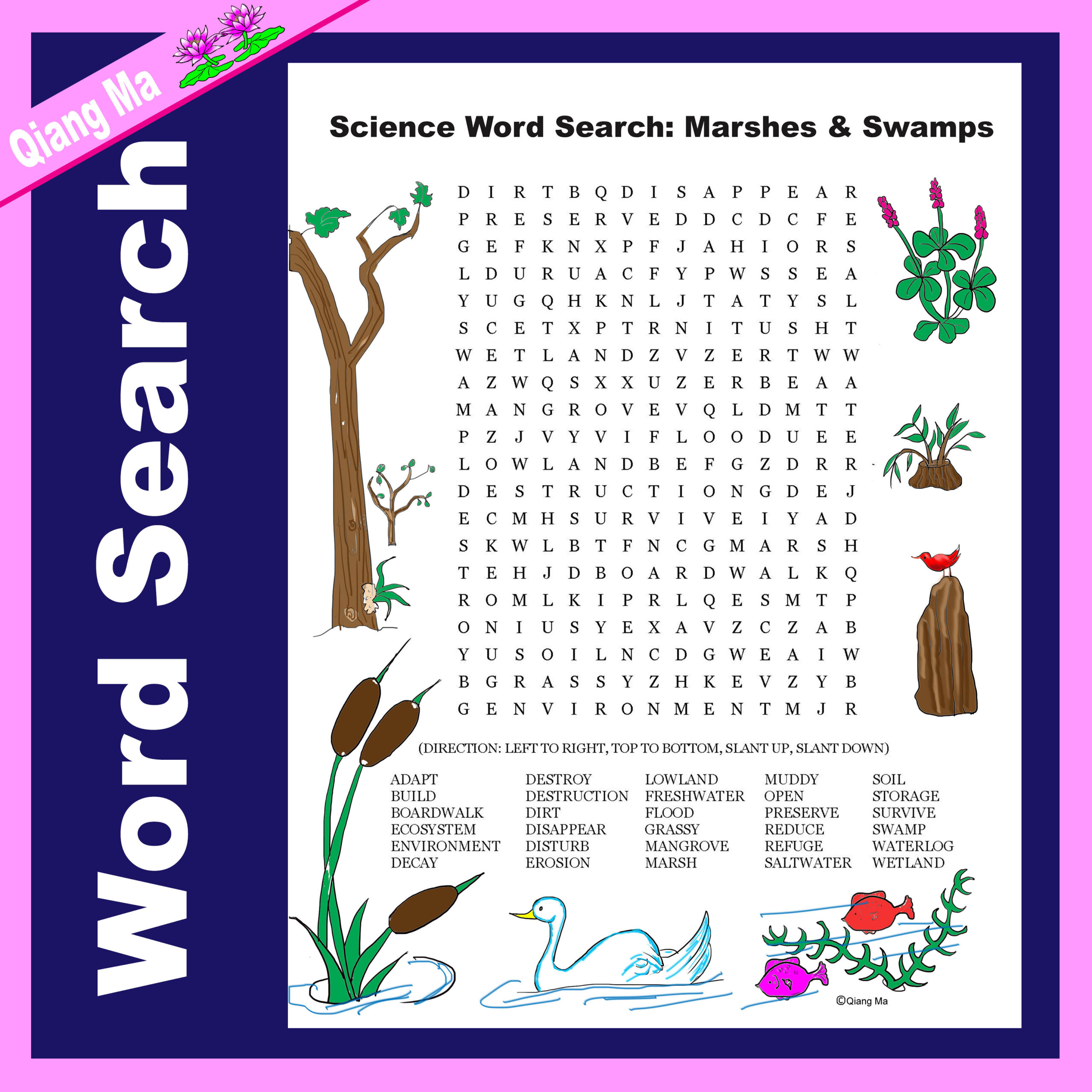 Science Word Search Marshes And Swamps Made By Teachers