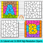 Alphabet Letters Color By Code Clipart | A to Z Letters Clip Art | CBC ...
